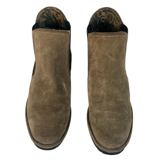 Fly London boots womens‎ 39 Yade booties wedge pull on P500426003 Green Beige - Picture 2 of 8